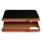 حافظة Mujjo iPhone 12 Mini جلدية المحفظة - بني