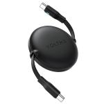 كابل فولت مي باورلينك يويو – USB-C إلى USB-C، قابل للسحب مزدوج الاتجاه، 3 أمبير، 1 متر – أسود