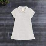 Kids Classic Polo A-Line Dress – Button Placket, Flare Cut & Ribbed Texture