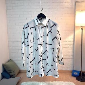 Women's Abstract Print Satin Shirt – Oversized Casual Party Top