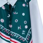 Women's Button-Down Shirt for Women Printed Panel