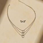Layered Heart Pendant Necklace & Earring Set