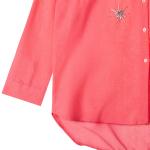Women's Embellished Starburst Shirt with Curved Hem
