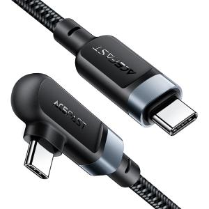 كابل شحن AceFast C5-03 USB-C إلى USB-C بزاوية قائمة – قدرة 100 واط، غلاف من الألومنيوم