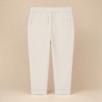 Ladies Tapered Ankle-Length Trousers with Elastic Waist