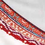 Women's Ethnic Print Kaftan with Red Tribal Motif and Flowing Sleeves