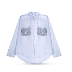Women's Printed Pocket Button-Down Shirt