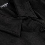 Noir Luxe Plain Button-Up Shirt with Long Sleeves and Hidden Pocket Stitch Details