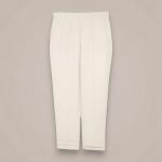 Ladies Tapered Ankle-Length Trousers with Elastic Waist