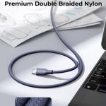 كابل فولت مي باورلينك رج – USB-C إلى USB-C، شحن سريع 60 واط، 3 أمبير، 1.8 متر، نايلون مضفر مزدوج، أزرق