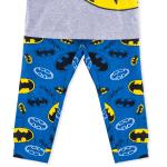 Batman Kids Pajama Set  Long Sleeve Top with Bold Yellow Bat-Signal Logo and Matching All-Over Print Pants.