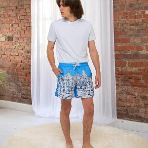 MONACO Coastal Blueprint Scenery Swim Shorts