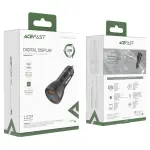 شاحن سيارة AceFast B7 معدني بقوة 45W منفذي USB-A + شاشة رقمية