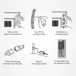 إضاءة ليد مزاجية ٥ متر مع جهاز تحكم ١٦ لون متغير (RGB) للإضاءة الديكورية في غرف النوم لاصقة من الخلف