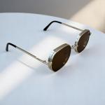 Vintage Octagon Aviator Sunglasses - Gold Frame