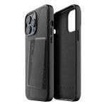 Mujjo iPhone 13 Pro حافظة جلدية كاملة للمحفظة - أسود