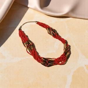 Bohemian Multistrand Beaded Necklace
