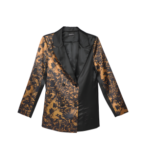 Women's Baroque Print Satin Blazer