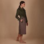 Ladies MANTOUS  Midi Dress with Printed Pleated Skirt