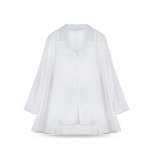 Women's V-Collar Flared Long Sleeve High-Low Tunic
