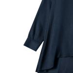Women's V-Collar Flared Long Sleeve High-Low Tunic