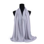 Chiffon and Cotton Scarf with Fine Stitch Edges - Purple