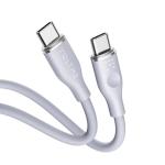 كابل فولت مي باورلينك موس – USB-C إلى USB-C، شحن سريع 60 واط، 1 متر، سيليكون ناعم، رمادي