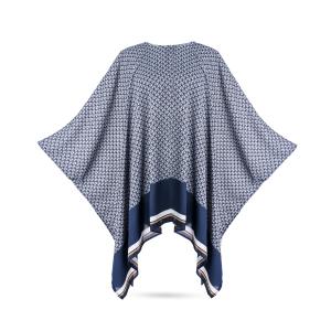 Women's Geometric Print Kaftan with Striped Border Hem