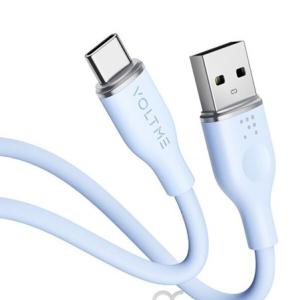 كابل فولت مي باورلينك موس السائل من السيليكون - USB-A إلى Type-C 3A / 1M (60W) - أزرق