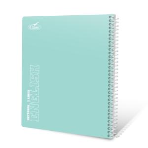 دفتر 10X8 انجليزي سلك اخضر 2 خط 80 ورقة كلاس