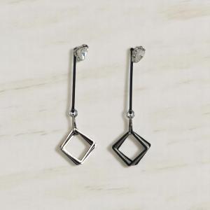 Geometric Multi-Layered Square Drop Earrings