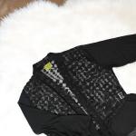 Women's Black Sheer Lace Peplum Top  with Bell Sleeves