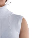 Ribbed Sleeveless Turtleneck Sweater Top – Knit Fit