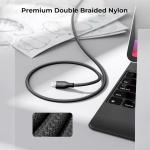 كابل Voltme Powerlink Rugg مزدوج النايلون - Type C إلى Lightning(3A / 1.2) - موصل من سبائك الزنك - أسود