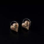 Artificial Heart Mesh Pendant & Stud Earrings Set