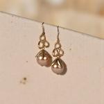 Elegant Floral Pearl Drop Earrings