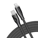 كابل Voltme Powerlink Rugg مزدوج النايلون - Type C إلى Lightning(3A / 1.2) - موصل من سبائك الزنك - أسود