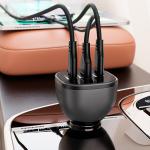 ايس فاست شاحن سيارة B14 سريع جدا بقوة 165 واط (منفذين USB-C + منفذ USB-A) - أسود شحن ثلاثي للأجهزة
