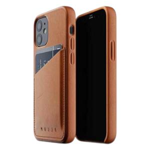 حافظة Mujjo iPhone 12 Mini جلدية المحفظة - بني