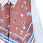 Women's Button-Down Shirt for Women Printed Panel