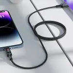 ايس فاست كابل شحن وبيانات C7-04 USB-A إلى USB-C سبائك الزنك مع شاشة