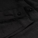 Noir Luxe Plain Button-Up Shirt with Long Sleeves and Hidden Pocket Stitch Details