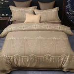 Regal Drape Embroidered Satin Bedding Set - 4 in 1