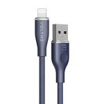 كابل فولت مي باورلينك رَج - مضفر مزدوج نايلون، USB-A إلى Lightning، بقوة 3 أمبير / 1.2 متر، موصل من الزنك - أزرق