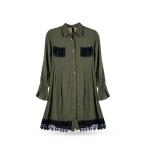 Women's Tunic Shirt with Lace Flare details