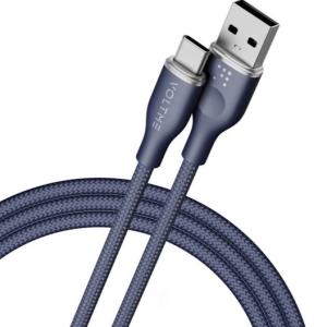 كابل فولت مي باورلينك رج – USB-A إلى Type-C، شحن سريع 60 واط، 1 متر، نايلون مضفر مزدوج، أزرق