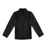 Noir Luxe Plain Button-Up Shirt with Long Sleeves and Hidden Pocket Stitch Details