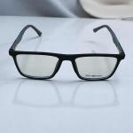 Satin Navy Blue Rectangular Eyeglasses with Textured Arms