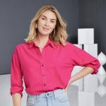 Women's Long Sleeve Oversized Button-Down Shirt