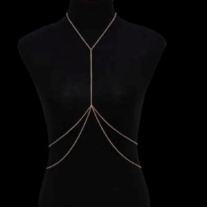 LABEL Gold Plated Body Chain - V Neck Style